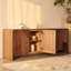 Buffet Vista en chêne blanc avec portes à lattes sculptées 84 po, armoire de rangement moderne brun-132488280