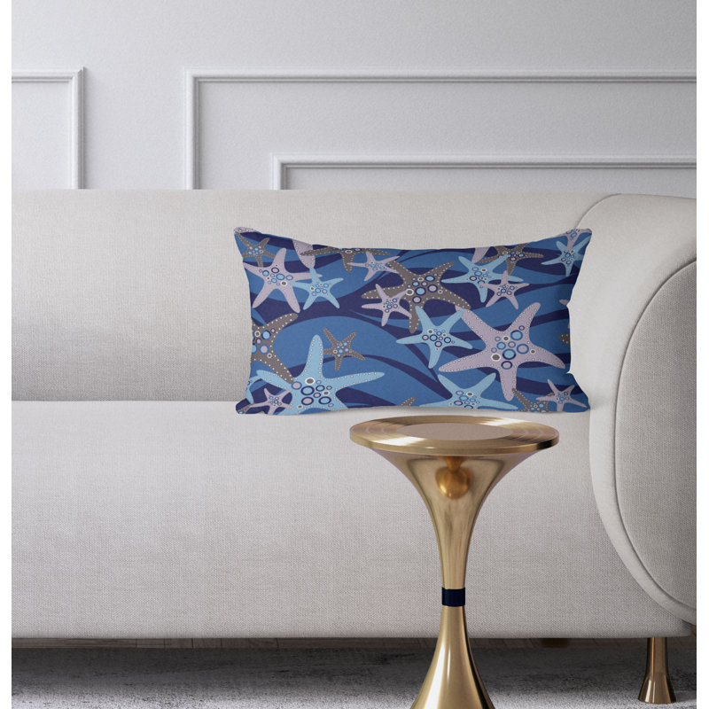 Coussin Starfish Sway, Bleu / gris