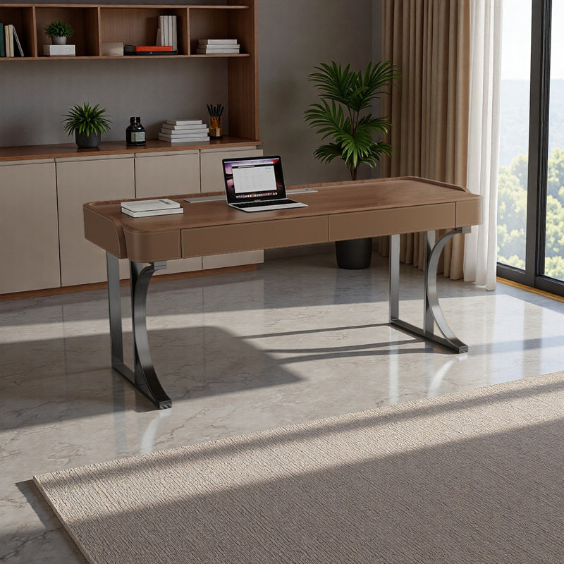 Élégant bureau haut de gamme en bois massif, H 29,52 po x l 70,86 po x P 23,62 po