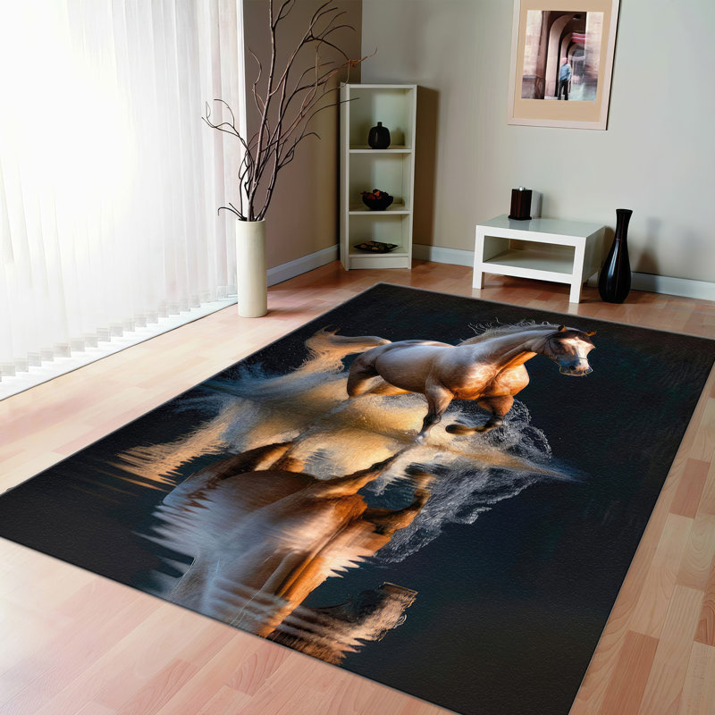Floral Print Non Woven Thin Type Rug with Vibrant Color Palette Ideal for Enhancing Home Decor Aesthetics