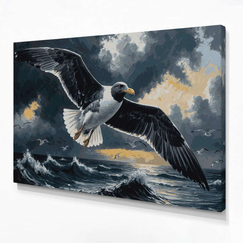 Oiseaux, art mural sur toile bleu, H 11 po x l 14 po