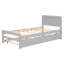 Lit simple gris avec lit gigogne - plateforme élégante et fonctionnelle, peu encombrante-246369334