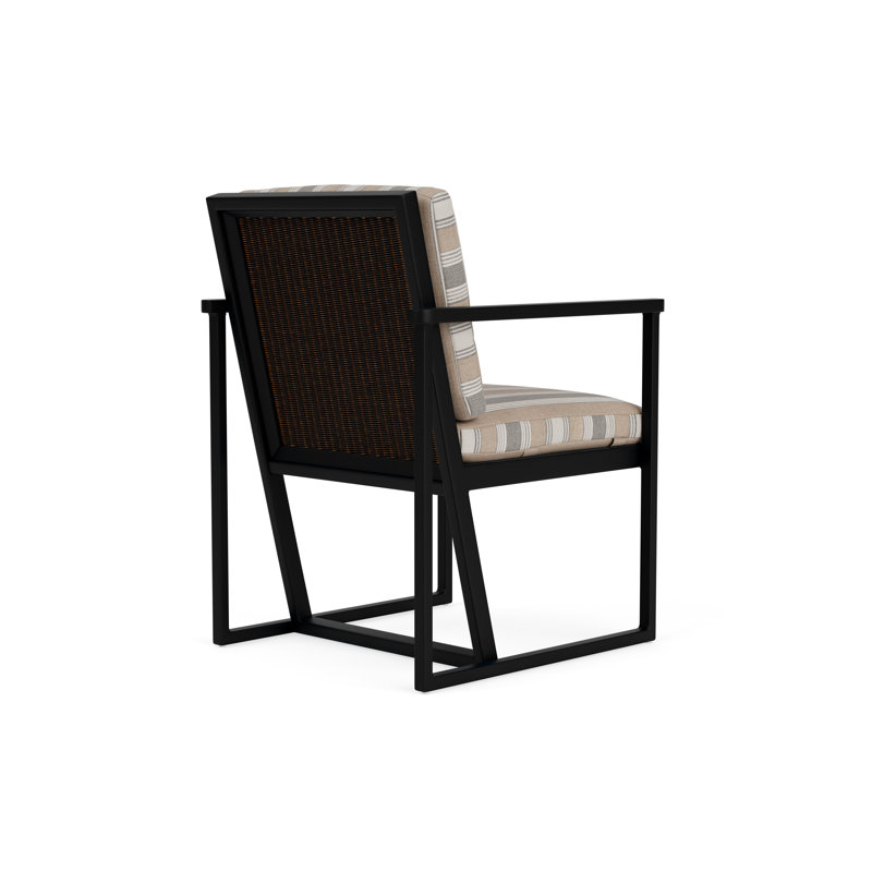Summit Outdoor Dining Armchair, Mink, Purveyor Pewter, Ebony