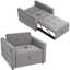 Fauteuil-lit, petit canapé-lit avec port USB, gris-397731419