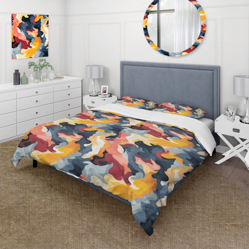 Artistic Expression - Camouflage Duvet Cover Set - Microfiber Polyester, King Duvet Cover + 2 King Shams