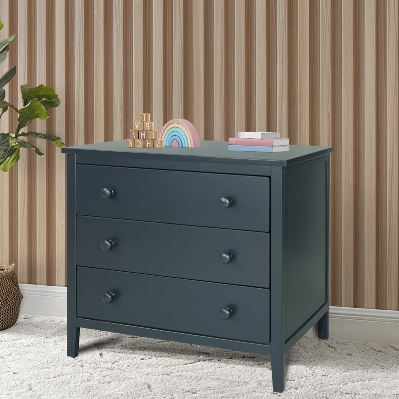 Commode 3 tiroirs, Bleu marine