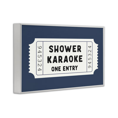 Douche karaoké, humour de salle de bain, estampe numérique, design par lettré et doublé