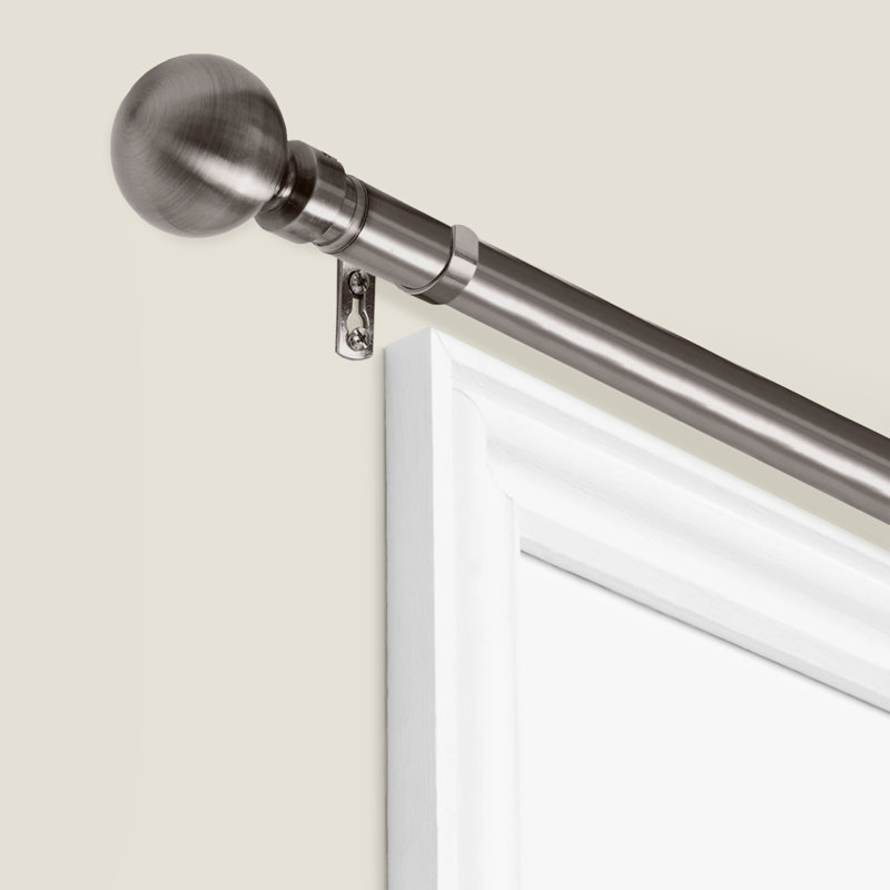 Almera Adjustable Curtain Pole/Rod Long-lasting Set for living room, bedroom, kitchen, 70cm - 120cm, Black Nickel