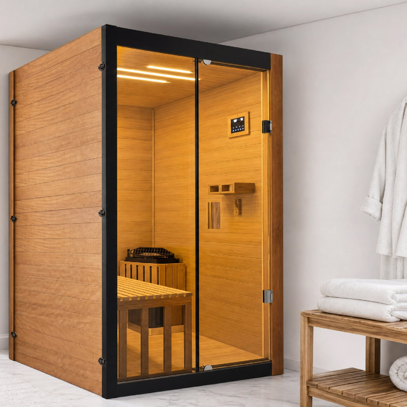 NFusion Emberwood 1 - Person Indoor Traditional Steam Sauna in Oak
