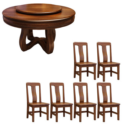 Modern solid wood round table set