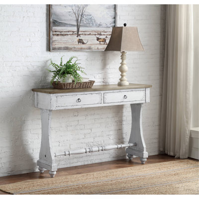 Console au fini blanc antique