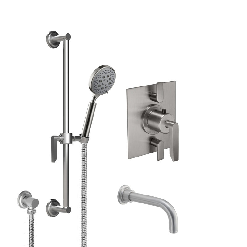 Rincon Bay Thermostatic Complete Shower System, Satin Nickel