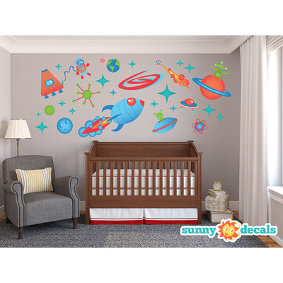 Autocollant mural en tissu space outer