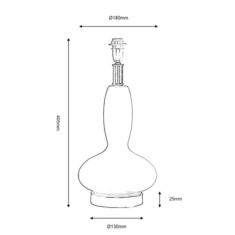 Enza Glass Lamp Base Lamp, White