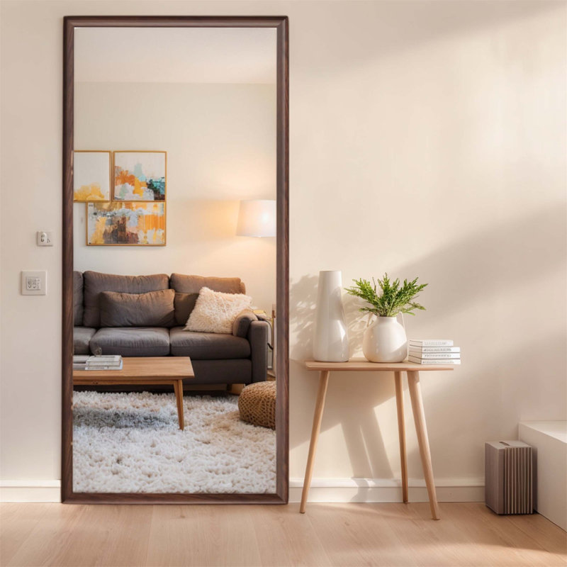 70*32 Inch Full-Body Floor Mirror With Artificial Wood Frame, Elegant Design And Durability For Bedrooms, Clothing Stores, And Salons