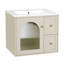 Ensemble de meuble-lavabo mural 24 po avec lavabo en céramique, 2 tiroirs et 1 porte à fermeture en douceur