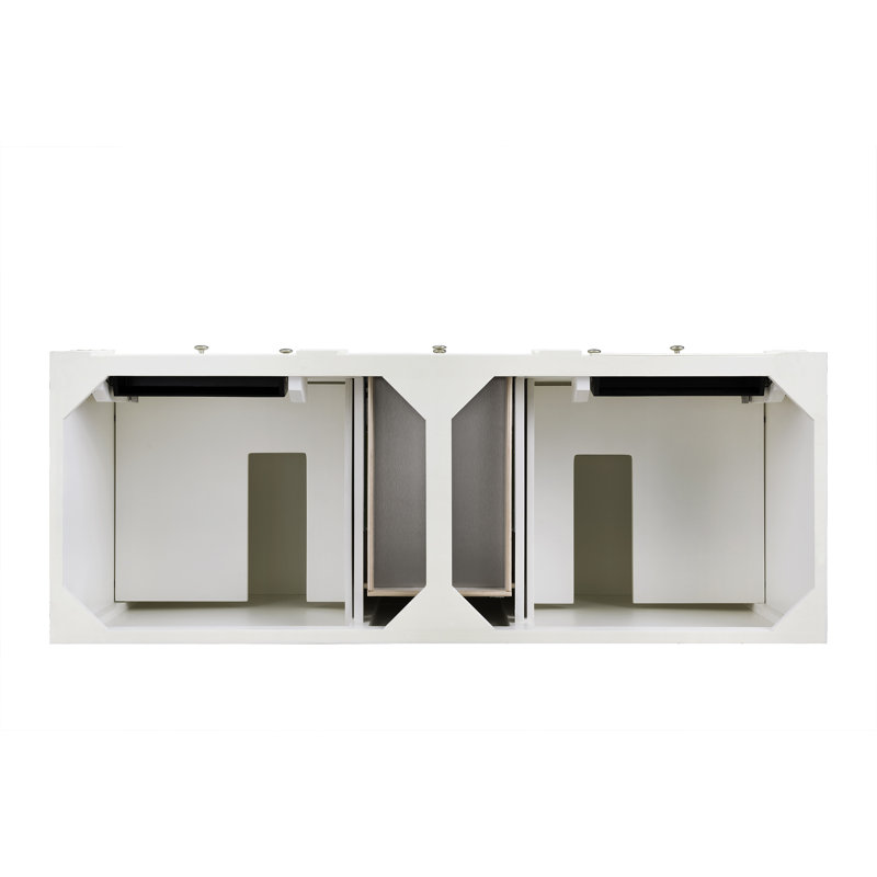 Bristol 60'' W Double Bathroom Vanity Base, Bright White