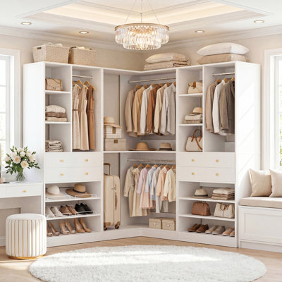 Navada Closet System with Wooden Drawers and Shoe Racks