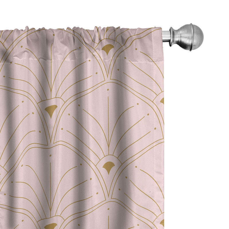 Semi Sheer Curtain Pair, 56" W x 95" L, Rose/Sand Brown
