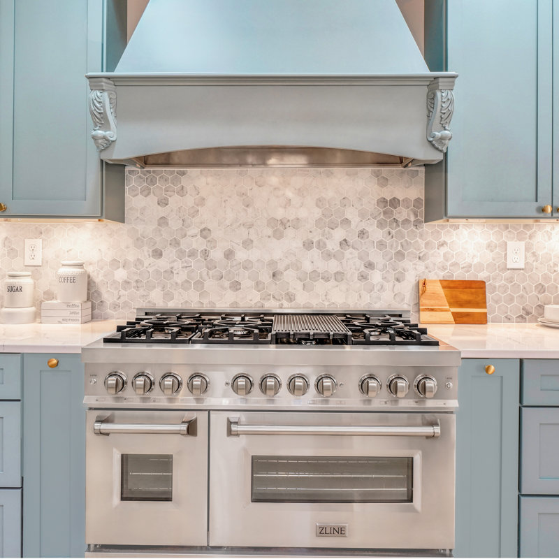 ZLINE 48" Legacy Dual Fuel Range w/ 7 Burner Gas Cooktop and 2 Electric Ovens, Satin Stainless Steel
