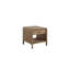 Table d'appoint Latte Waterfall avec placage, courbes, style moderne et doux, tiroir et tablette de rangement, bois massif+, hauteur 60,5 cm, profondeur 61 cm, largeur