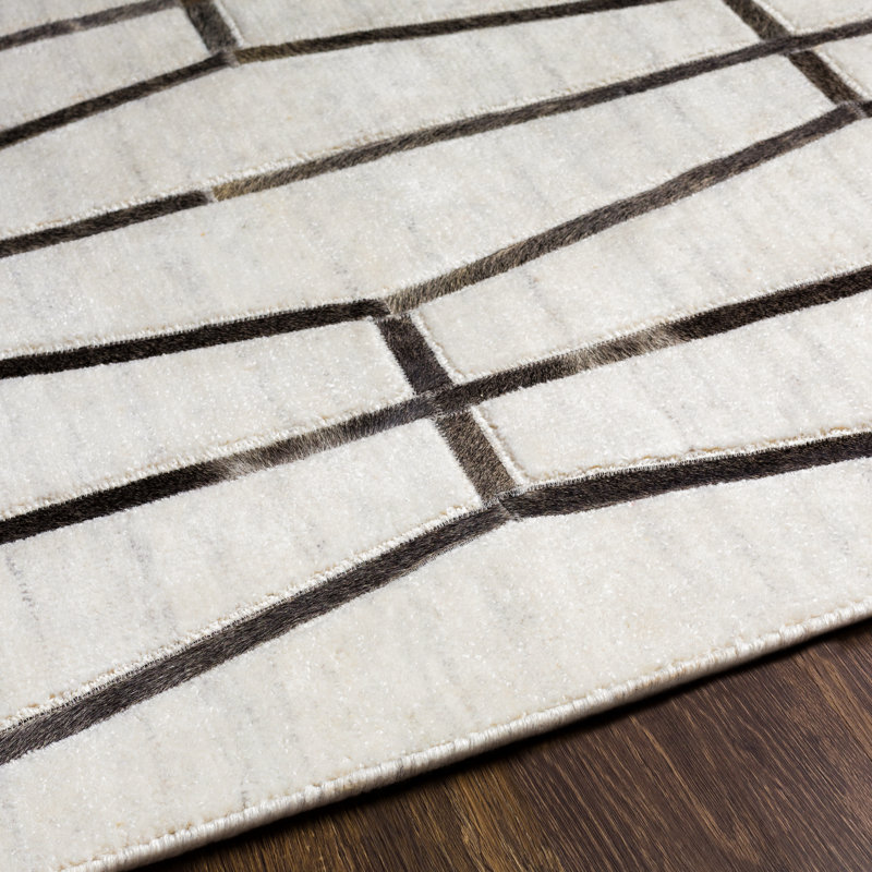 Tapis gris tissé à la main Avielle, Rectangle 8 pi x 10 pi