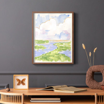 «Low Country River Vista II», reproduction encadrée - bois massif