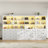 71"H X 94.4"W Book Cabinet Storage Bookcase with USB & Type-C Charging Ports and LED Lights (4A)-2090518913