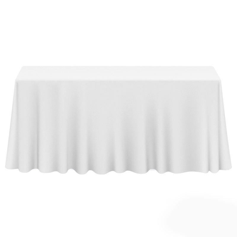 Rectangular Solid Color Tablecloth, White, 102" x 60"