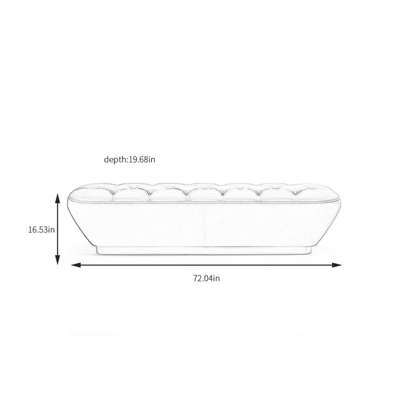 Banc rembourré en cuir de microfibre Italian Luxe