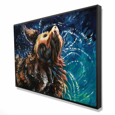 Toile secouant Golden Retriever Wet | Décoration intérieure Art animalier