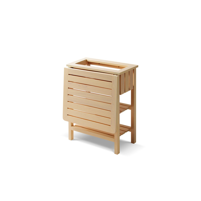 Rectangular Ash Folding Outdoor Side Table , 63cm cm W 31cm cm D, Light Brown