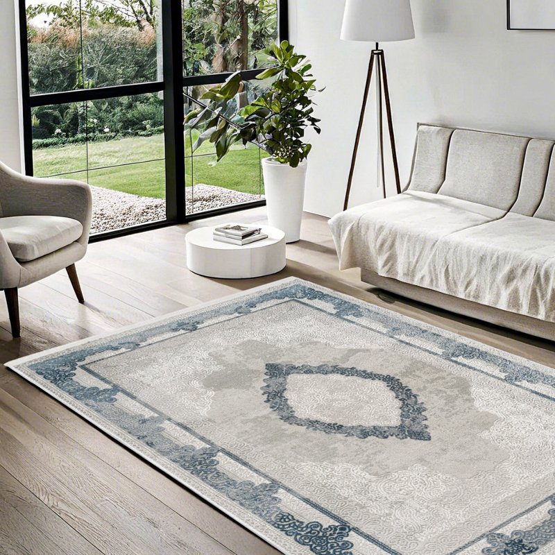 Tapis gris tissé antidérapant à motif numérique abstrait lavable à la machine