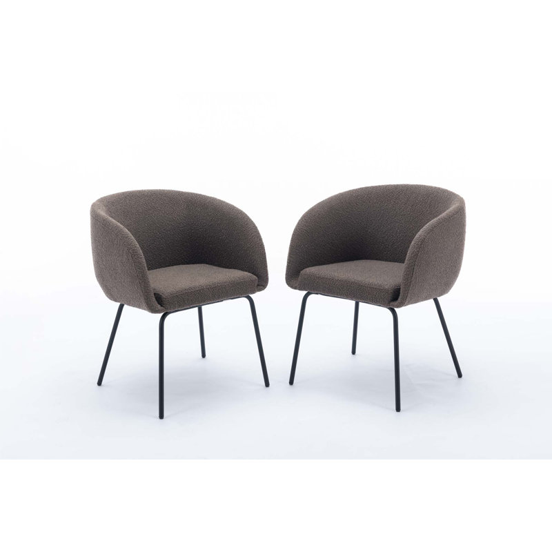 Chaises de salle à manger Boucle, 2, Marron foncé