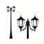 Lampadaire solaire lampadaire en aluminium noir (double)-129936732