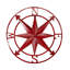 Sculpture murale rose des vents en métal orange corail, style nautique, finition vieillie — 50 cm de diamètre-1714367317-1714367339