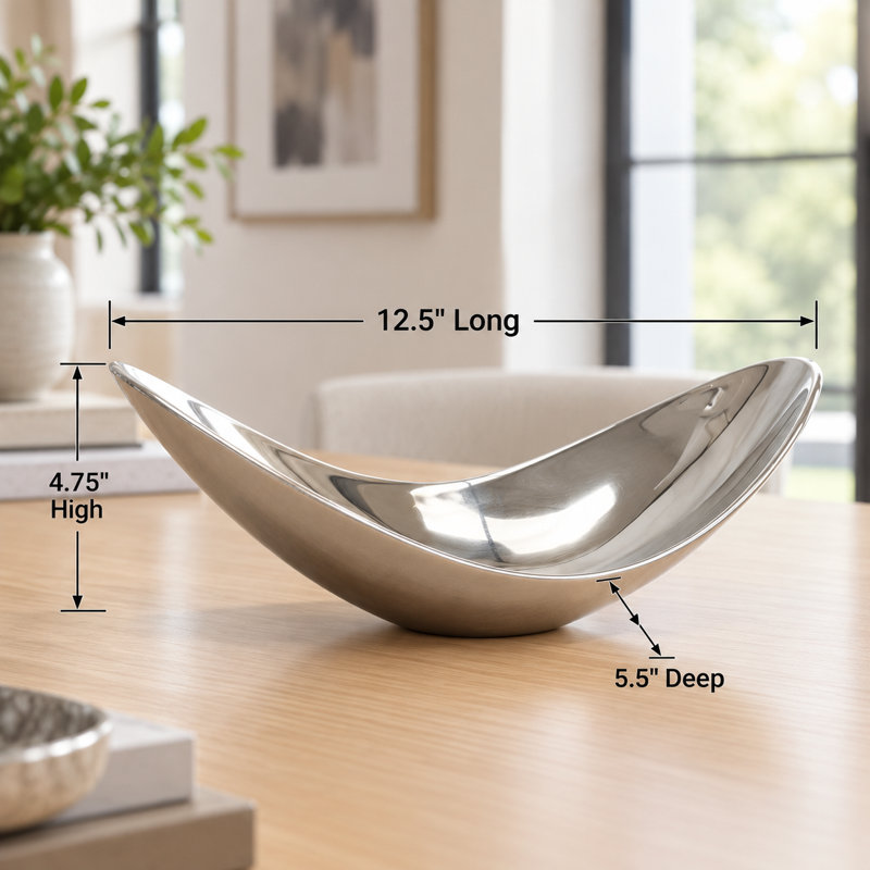 Wicke 13" Aluminum Modern Twisted Centerpiece Bowl