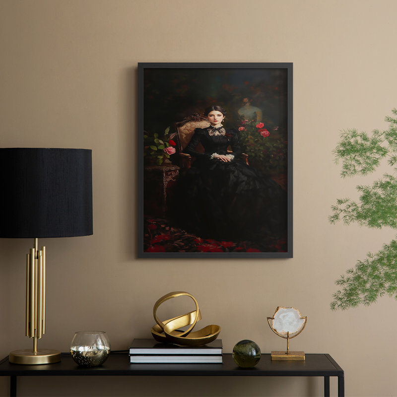 Reproduction encadrée WOMEN Series CCXLVII - bois massif, Noir, H 30 po x l 24 po