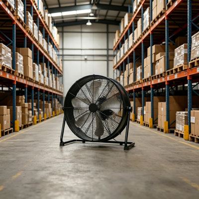 Fierscial 20-inch Industrial Drum Fan, 4650 Cfm High Velocity Floor Fan With 360° Tilt, 4-speed Heavy Duty Shop Fan For Garage, Workshop And Commercial Use, 5-blade Metal Construction, Sleek Black