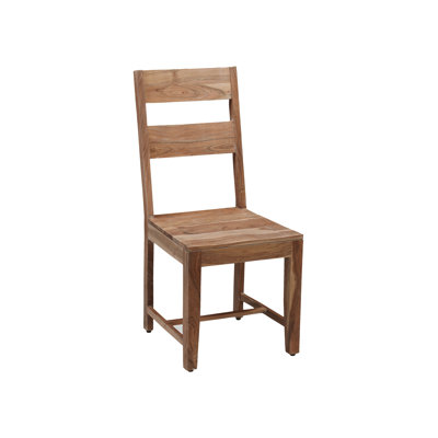 Chaises de salle à manger Chaliyah en bois massif à dossier à lattes de 39 po (ensemble de 2)