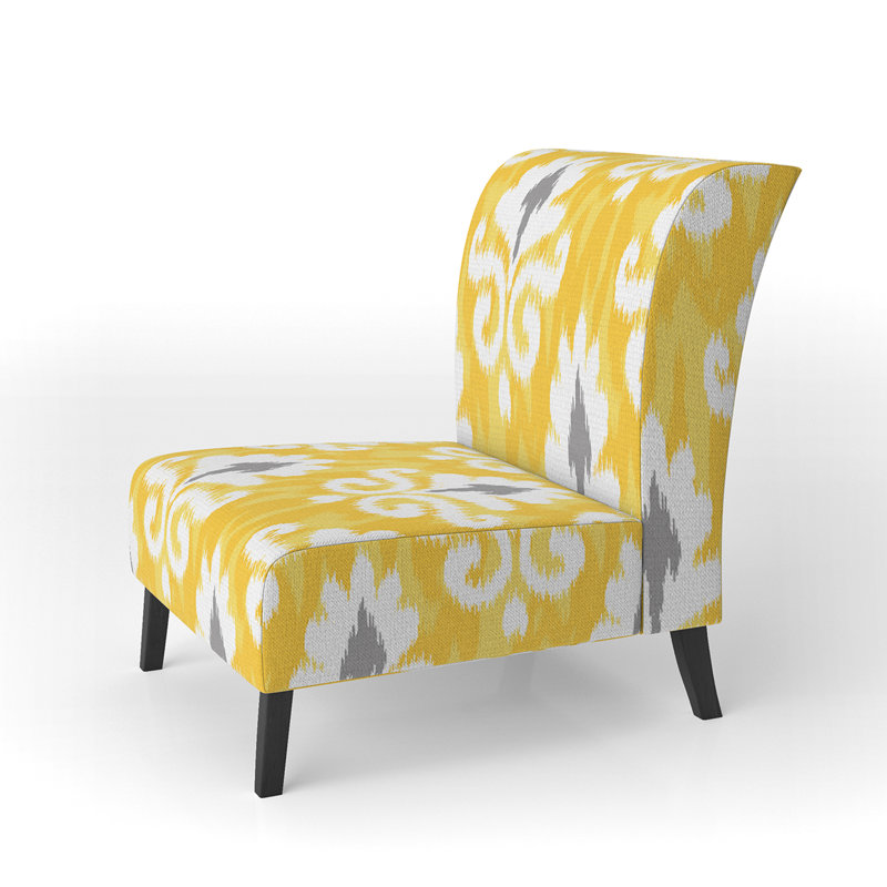 Fauteuil de chambre rembourré Yellow Flower Ikat