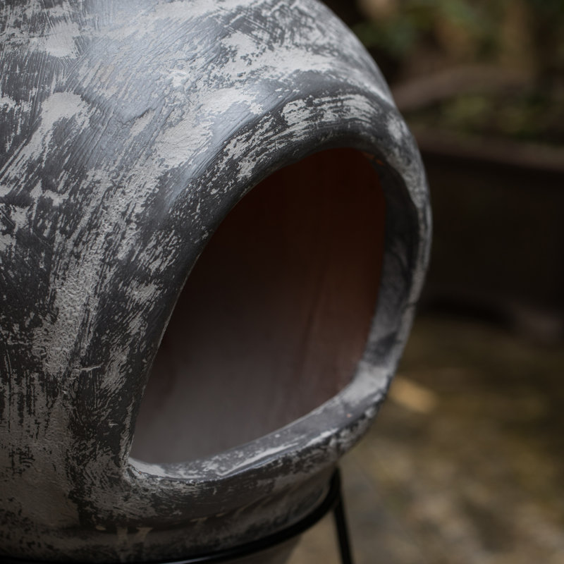 Outdoor Clay Chiminea Outdoor Fireplace - Thumbnail 3