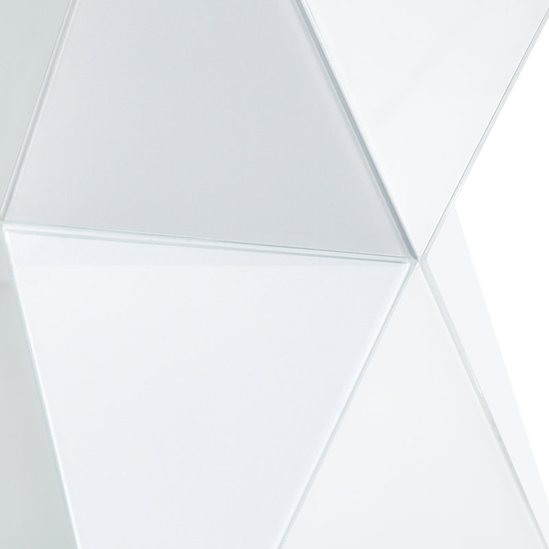 Prism Hourglass Glass Side Table - White, White