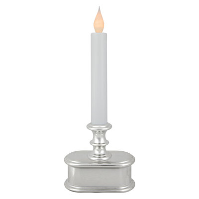 9.25" Pre-Lit LED White And Silver Lighted Christmas Candle Lamp - Set Of 4