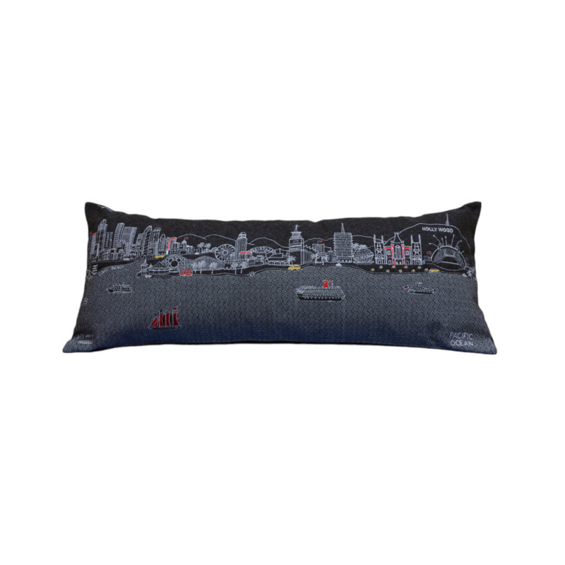 Coussin lombaire 35 po Los Angeles, Gris, 14 po x 35 po
