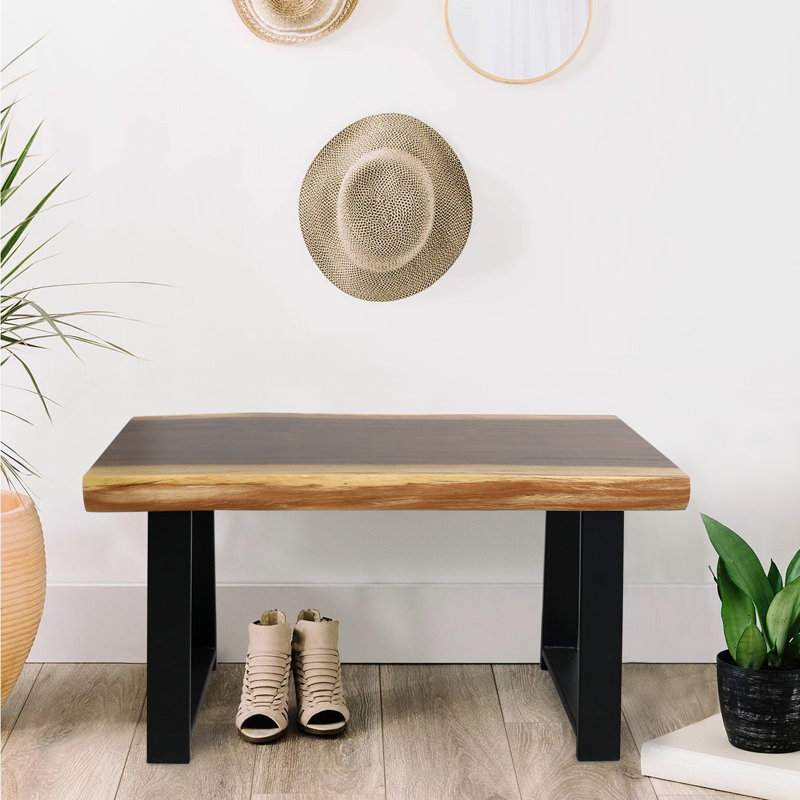 Solid Wood Bench, 45.7cm H x 78.7cm W x 33cm D