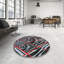 Tapis rouge/bleu marine tissé à la machine-163622051