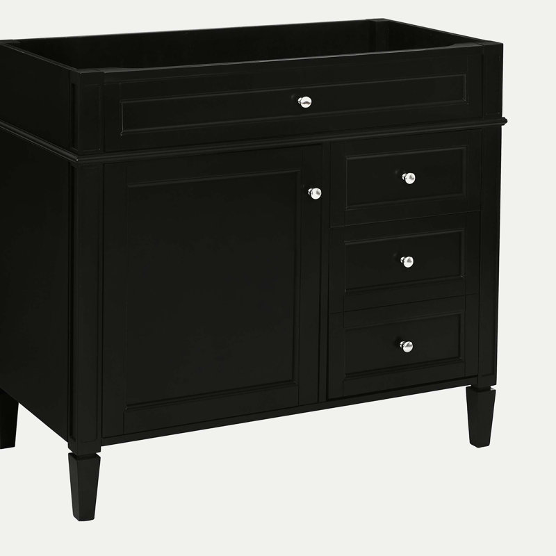 Meuble-lavabo de salle de bain 36 po sans lavabo supérieur, armoire de rangement moderne avec 2 tiroirs et un tiroir basculant, structure en bois massif, sans lavabo