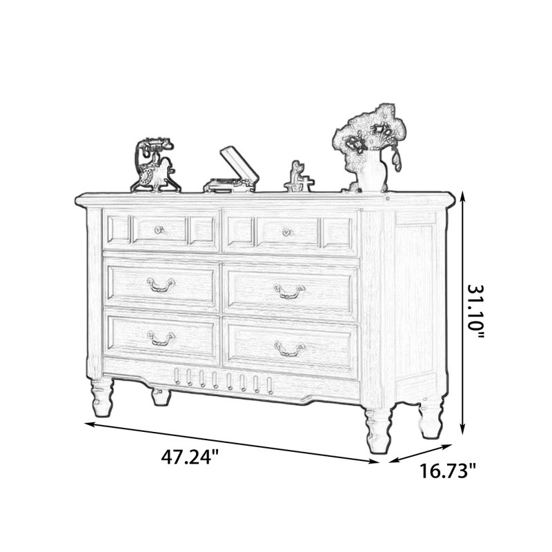 Gray Solid Wood Rectangular Dressers & Chests, Gray