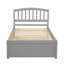 Structure de lit plateforme simple en bois avec lit gigogne, gris